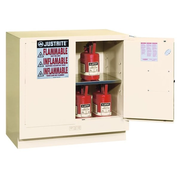 22 gal, 1 Shelves, 18-Gauge Steel, 35 in W x 35 in H x 22 in D, white